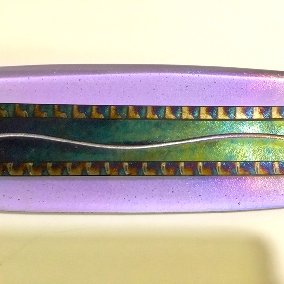 Handmade Chris Paulson art glass tray - Picture 3 of 12